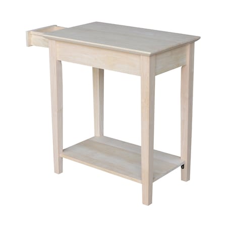 International Concepts Rectangle Narrow End Table, 22 W, 14 L, 25 in H, Wood, Unfinished OT-2214